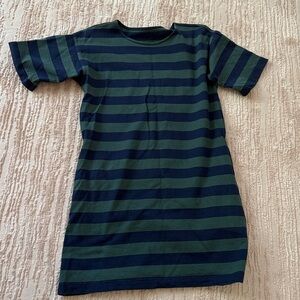 Tory Burch Navy and Olive Striped Dress Size Medium